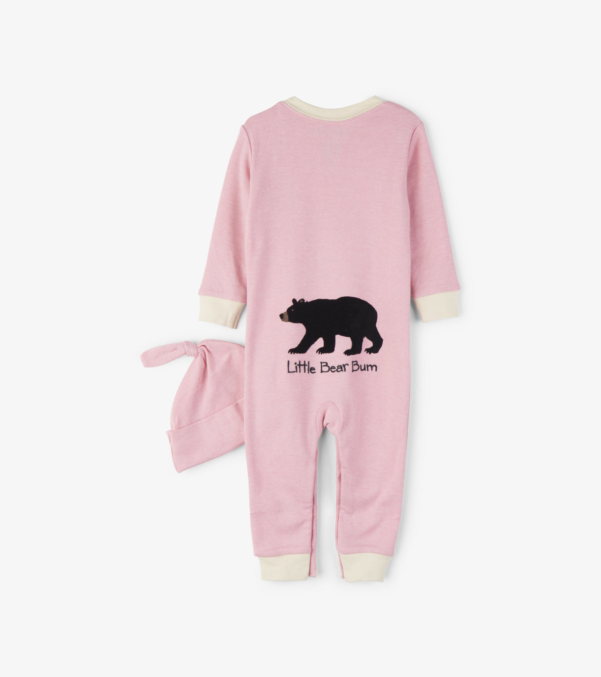 Agrandir l'image de Dormeuse et bonnet – Petit ours sur fond rose « Bear Bum »
