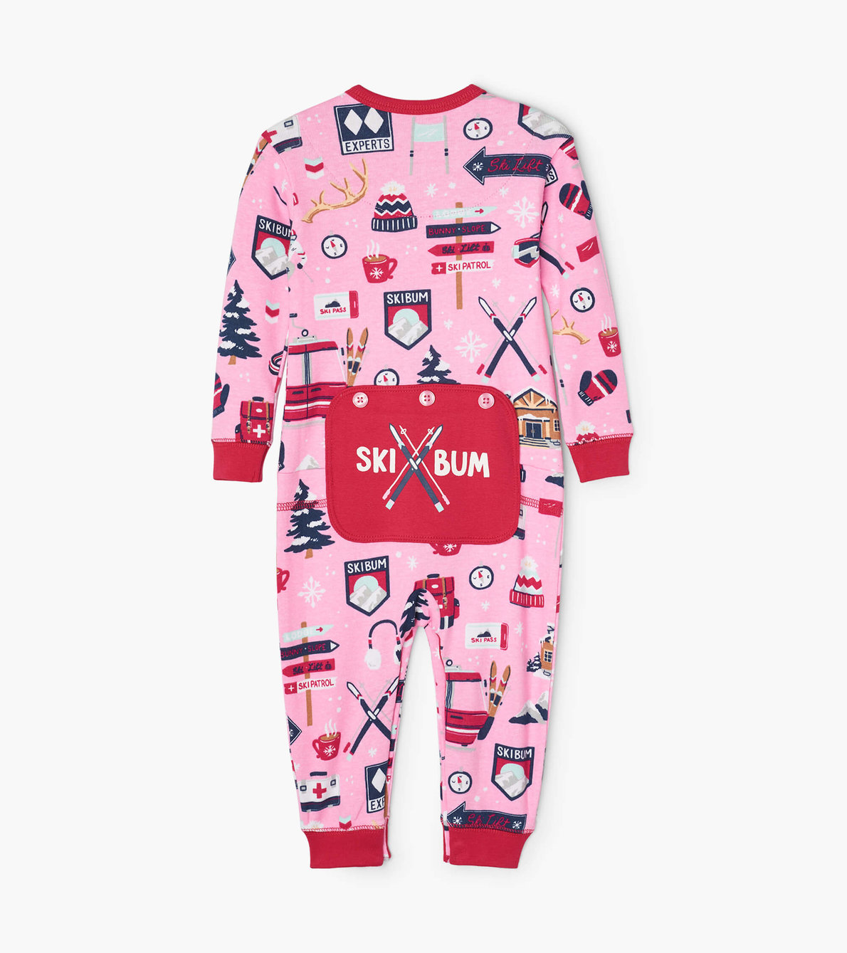View larger image of Pink Ski Holiday Baby Union Suit