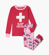 Pink Ski Holiday Kids Appliqué Pajama Set