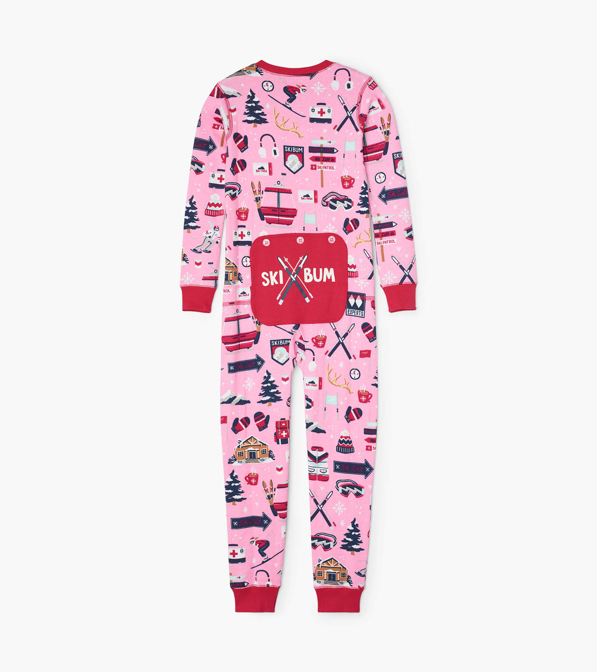View larger image of Pink Ski Holiday Kids Union Suit