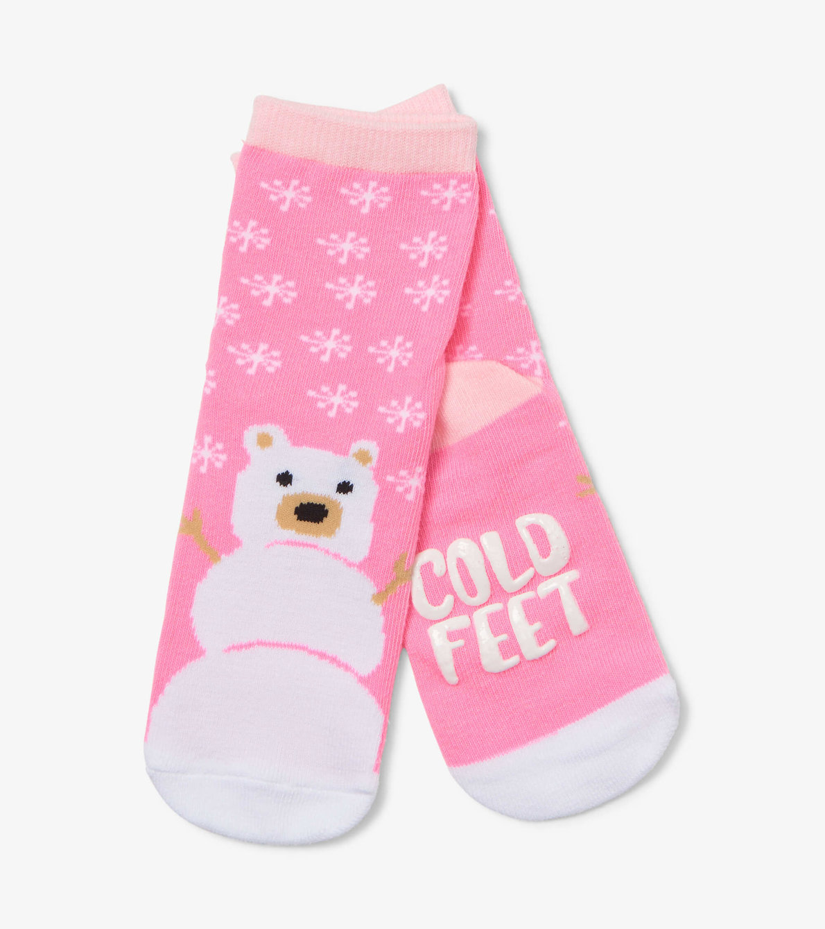 Agrandir l'image de Chaussettes pour enfant – Ours de neige sur fond rose