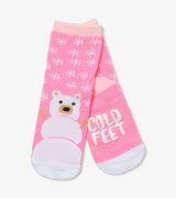 Chaussettes pour enfant – Ours de neige sur fond rose