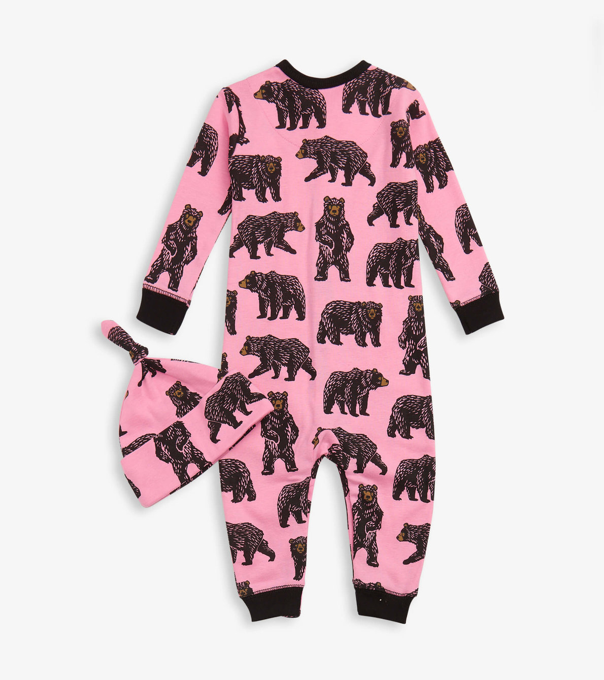 View larger image of Pink Wild Bears Baby Coverall & Hat