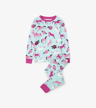 Ponies & Peonies Kids Pajama Set