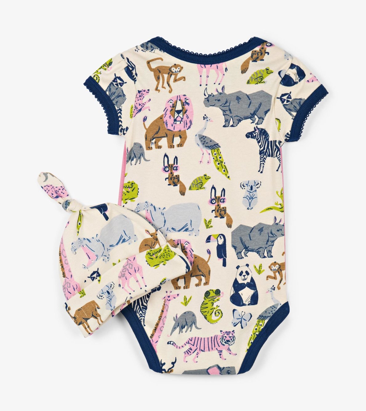 View larger image of Pretty Animal Safari Baby Bodysuit with Hat