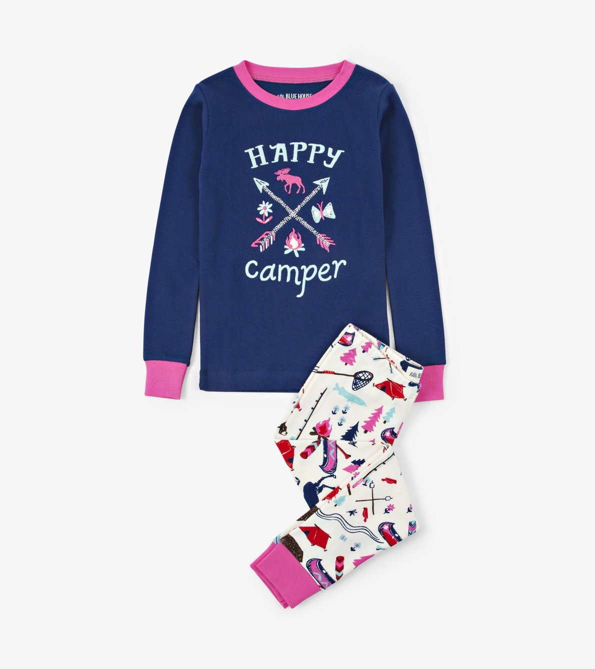 Agrandir l'image de Pyjama à appliqué pour enfant – Camping sauvage rose