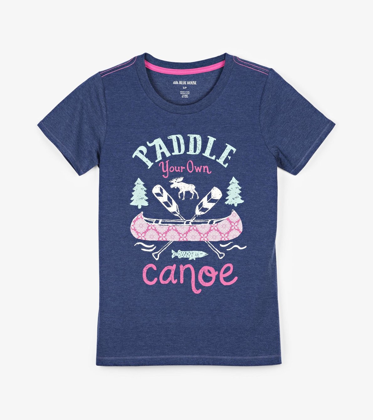 Agrandir l'image de T-shirt de pyjama pour femme – Camping sauvage rose