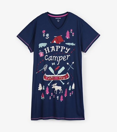 Happy Camper Country Women's Sleepshirt - Little Blue House US