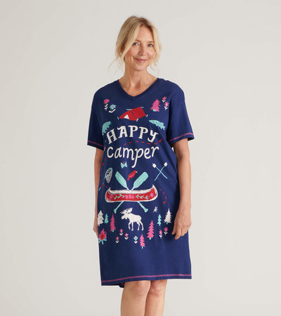 Chemise de nuit pour femme – Camping sauvage « Happy Camper »