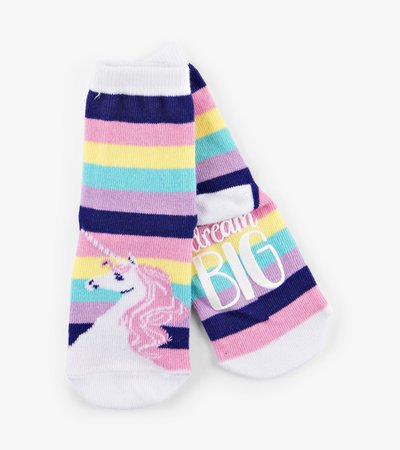 Rainbow Unicorns Kids Animal Face Socks