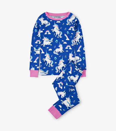 Rainbow Unicorns Kids Pajama Set - Little Blue House CA