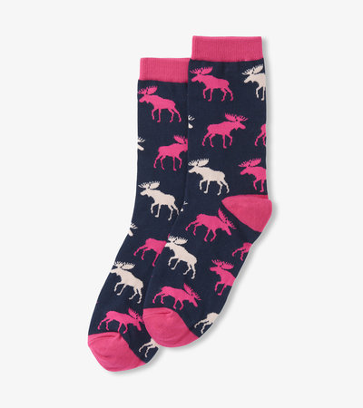 Raspberry Moose Women's Crew Socks