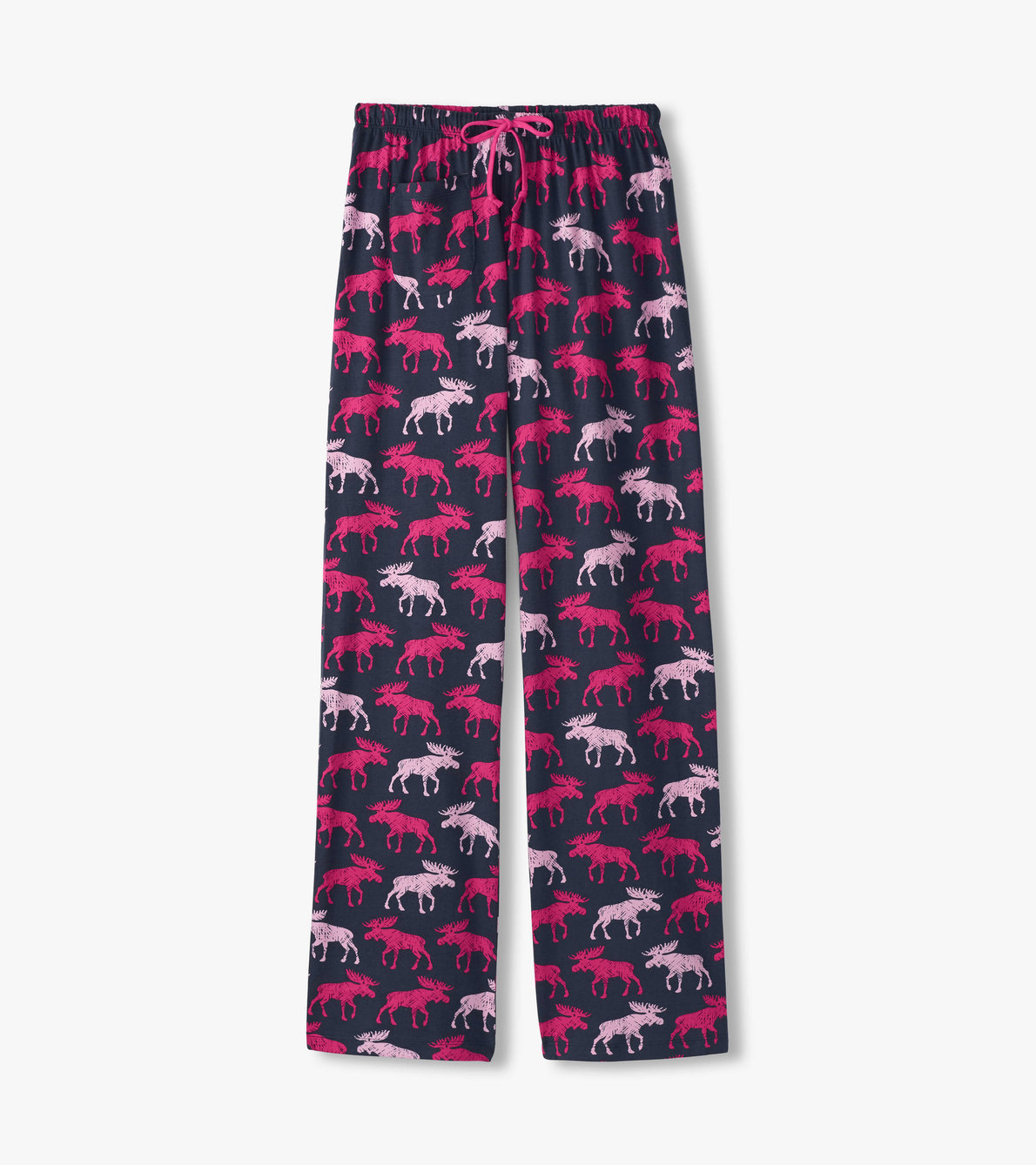 Agrandir l'image de Pantalon de pyjama en jersey pour femme – Orignaux framboise