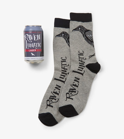 Raven Lunatic Men's Beer Can Socks