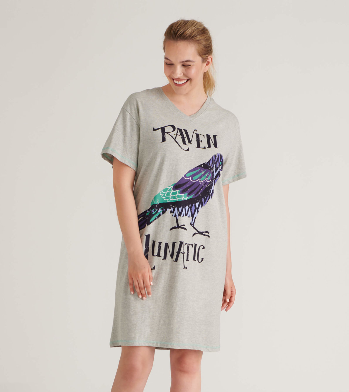 Agrandir l'image de Chemise de nuit pour femme – Corbeau « Raven Lunatic »
