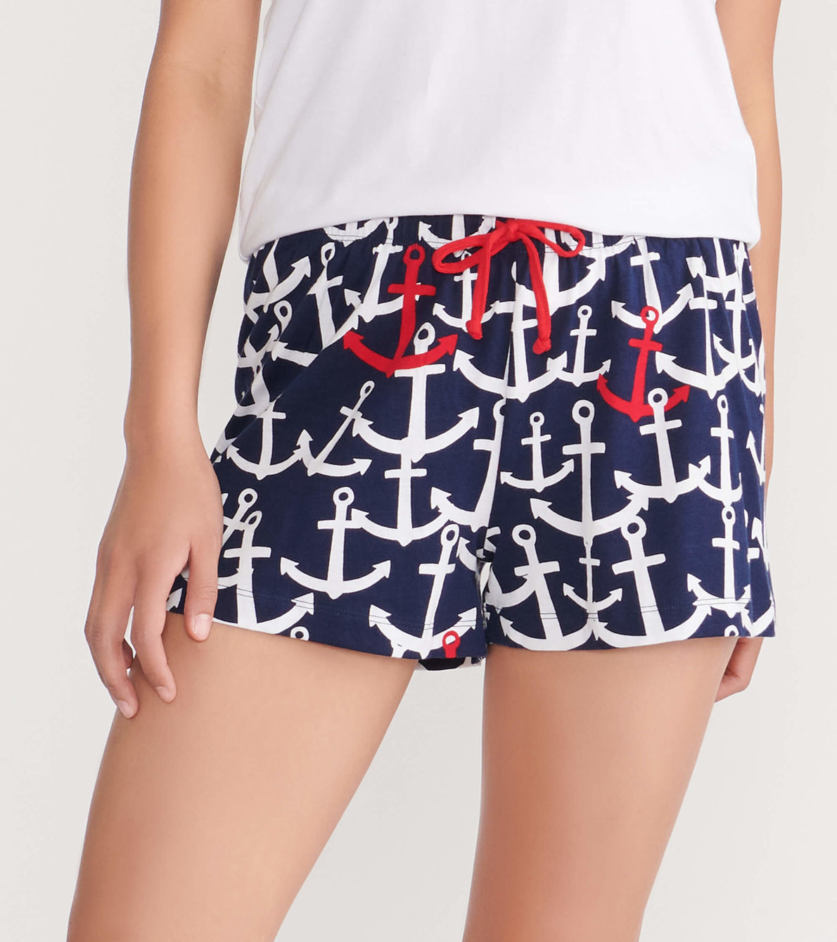 View larger image of Red and White Anchors Women's Sleep Shorts