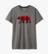 Men's Red Plaid Bear T-Shirt