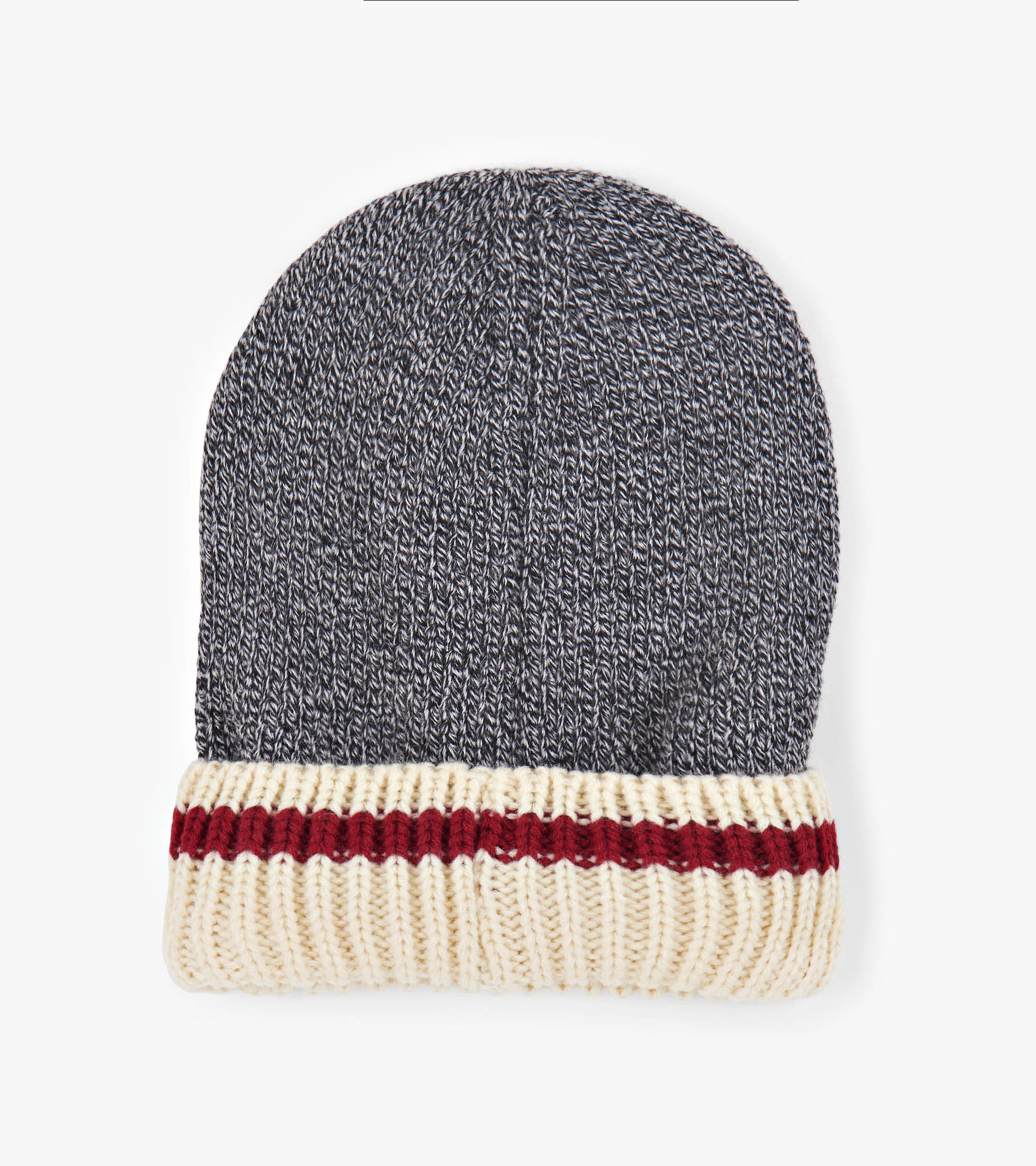Ribbed Beanie Hat with signature-stripe Flag- Dark Red | Women's Hats and Gloves Size pcs.