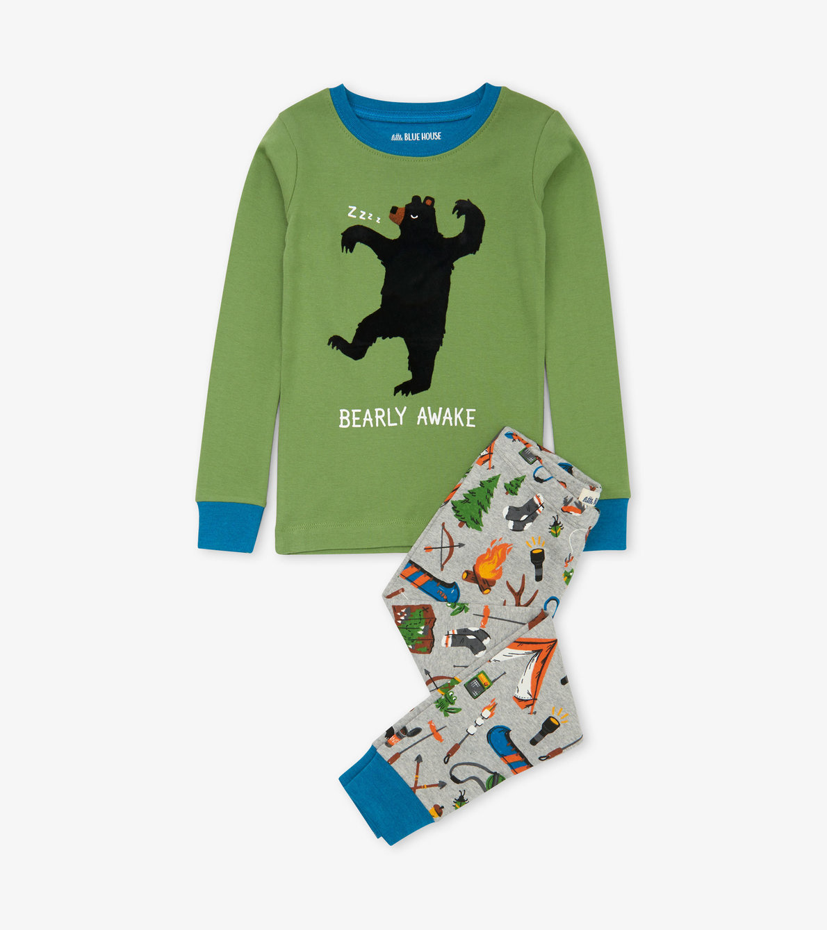 View larger image of Retro Camping Kids Appliqué Pajama Set
