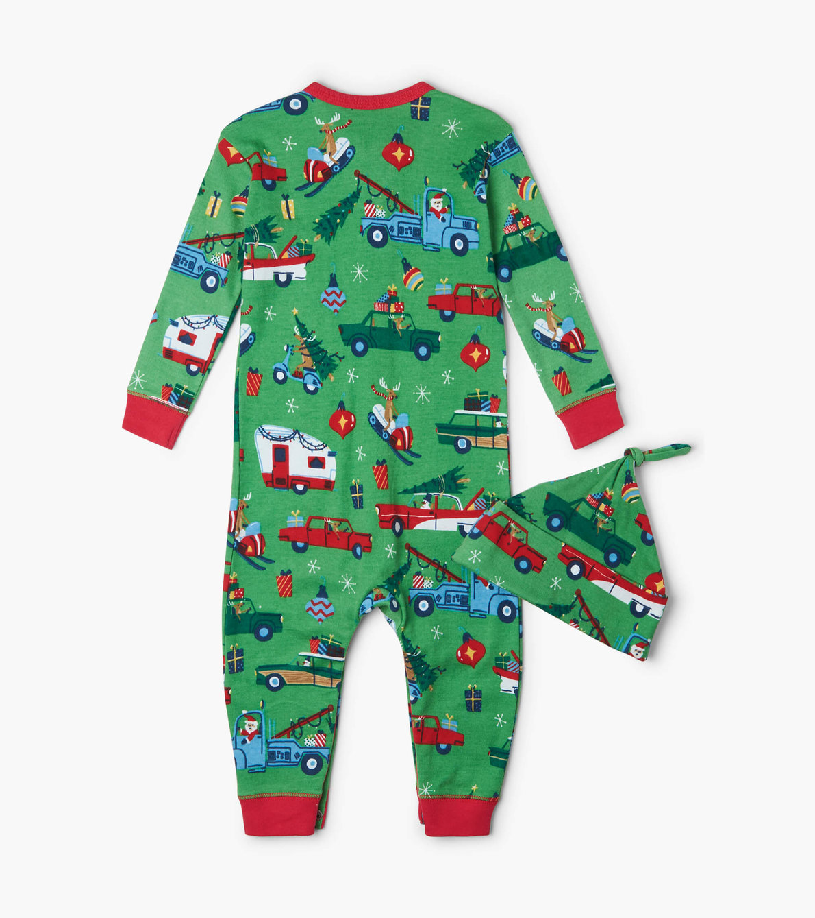 View larger image of Retro Christmas Baby Coverall with Hat