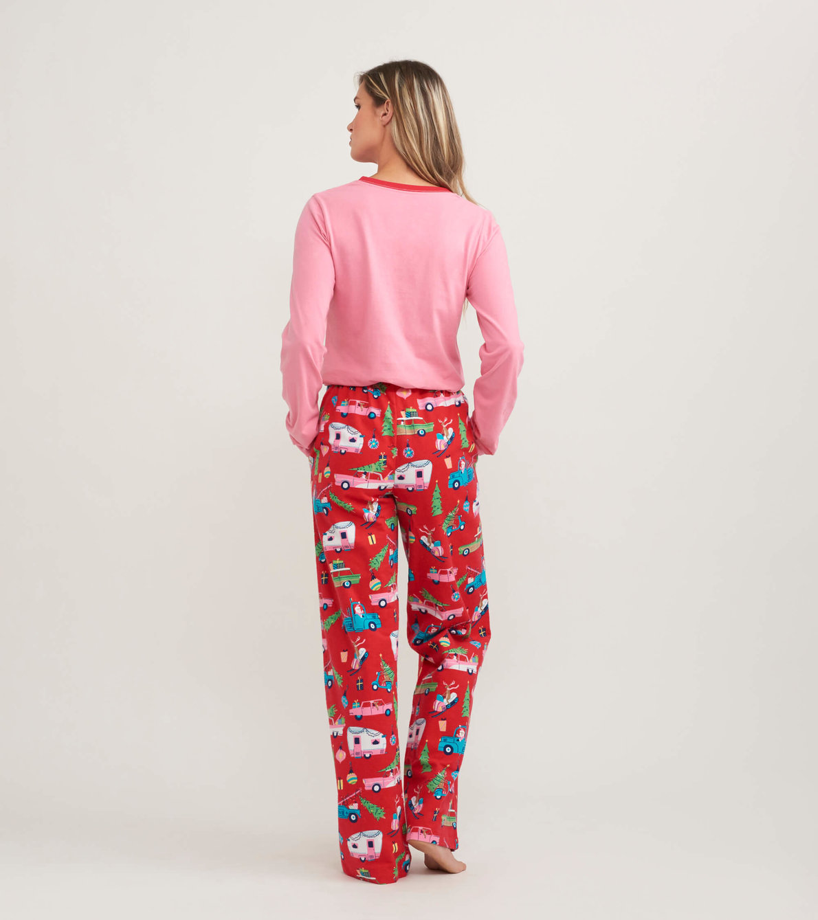 Agrandir l'image de Pantalon en flanelle pour femme – Noël rétro