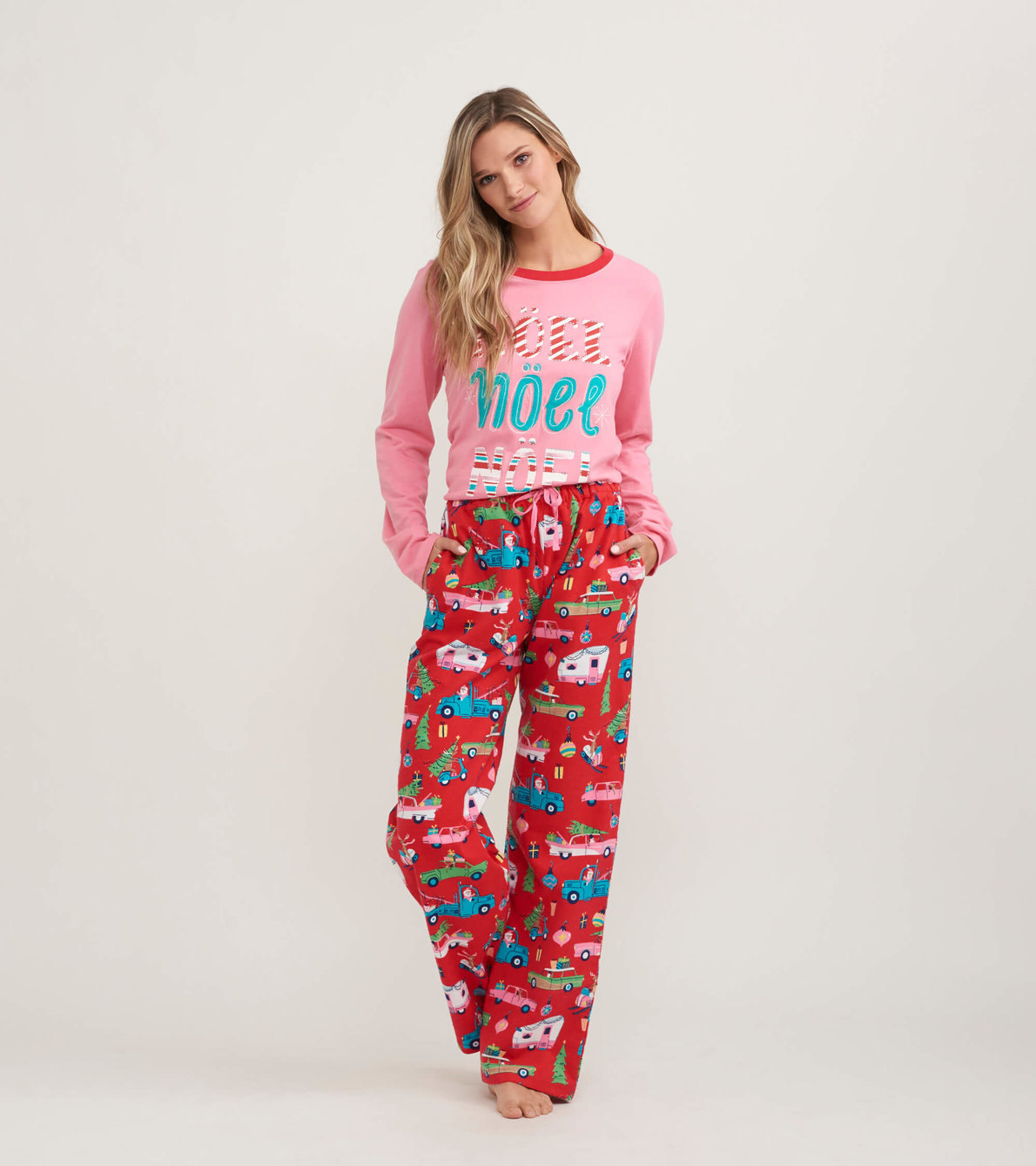 View larger image of Retro Christmas Women's Tee and Pants Pajama Separates