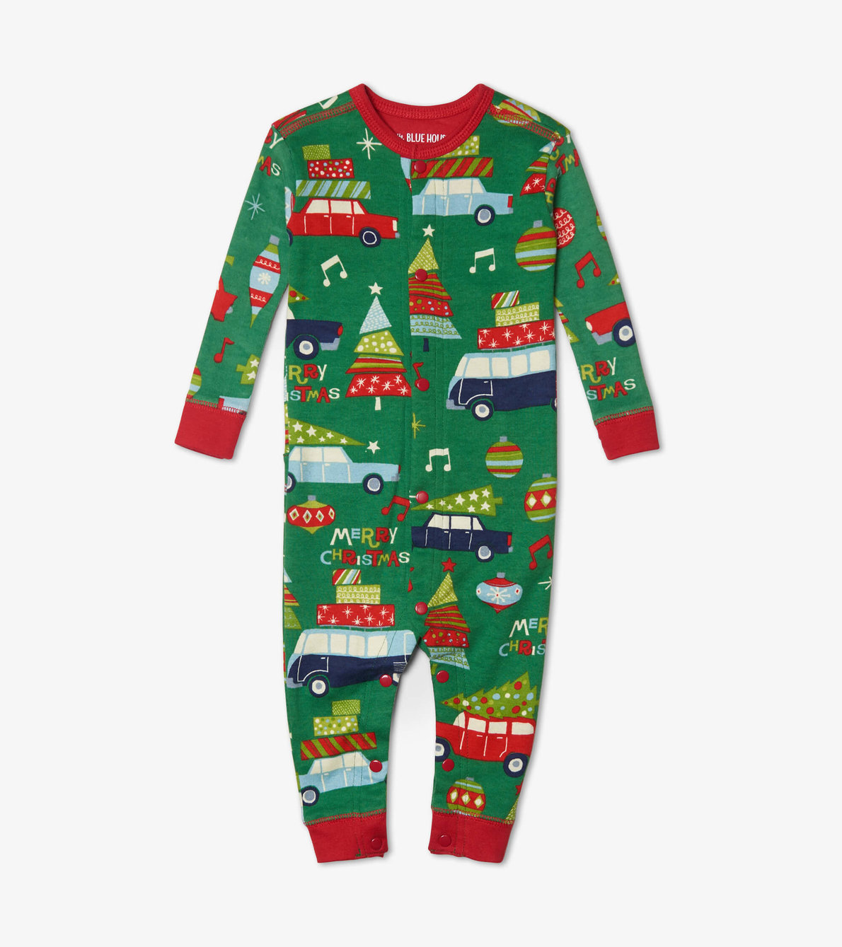 View larger image of Retro Festive Green Baby Union Suit