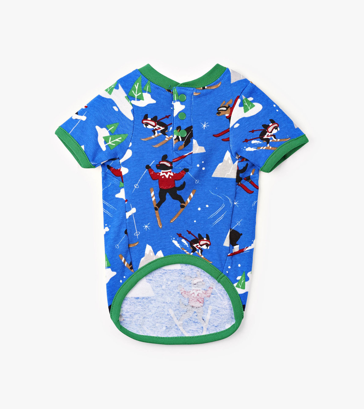 Agrandir l'image de T-Shirt pour chien – Chiens en ski sur fond bleu