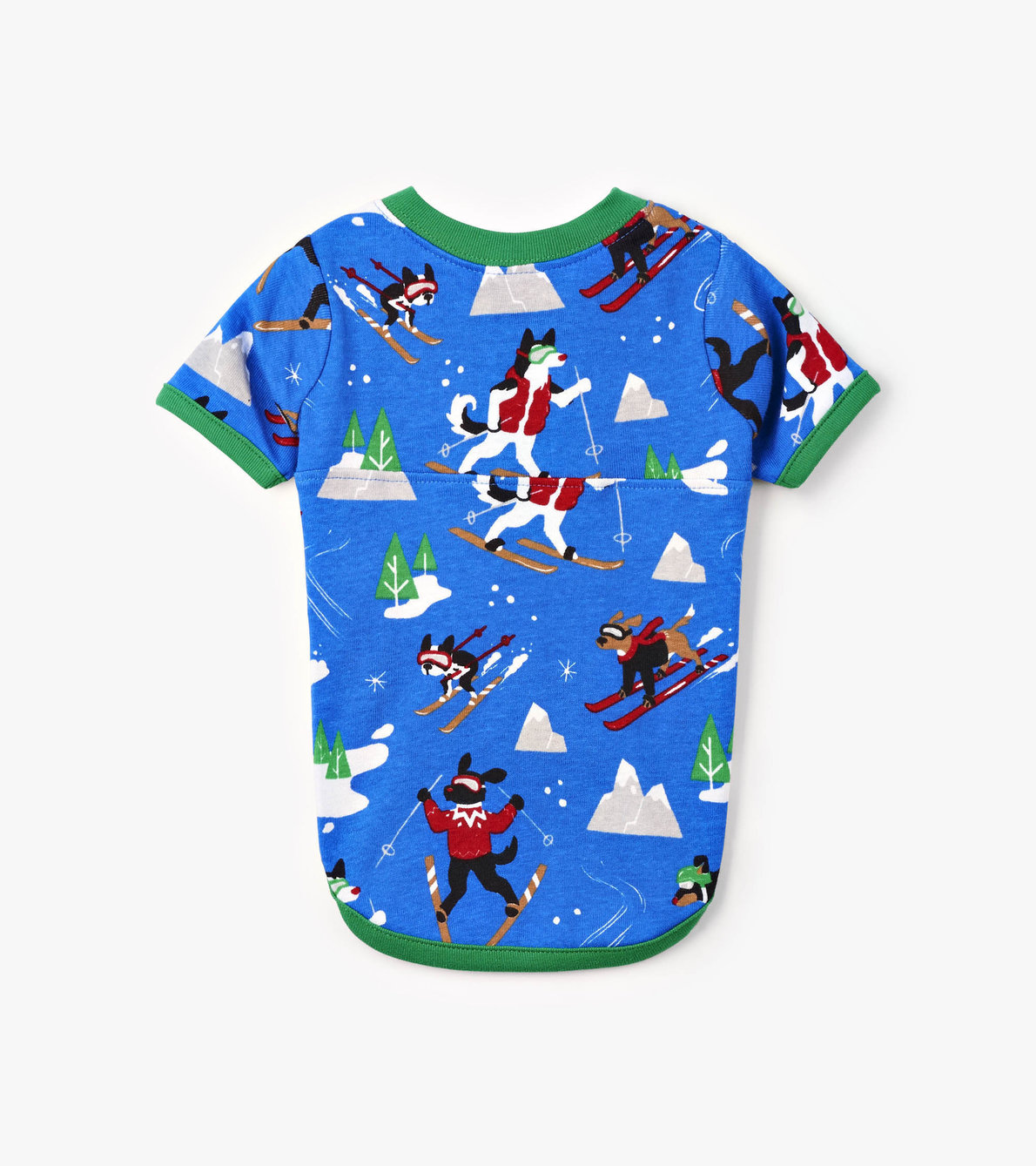 Agrandir l'image de T-Shirt pour chien – Chiens en ski sur fond bleu