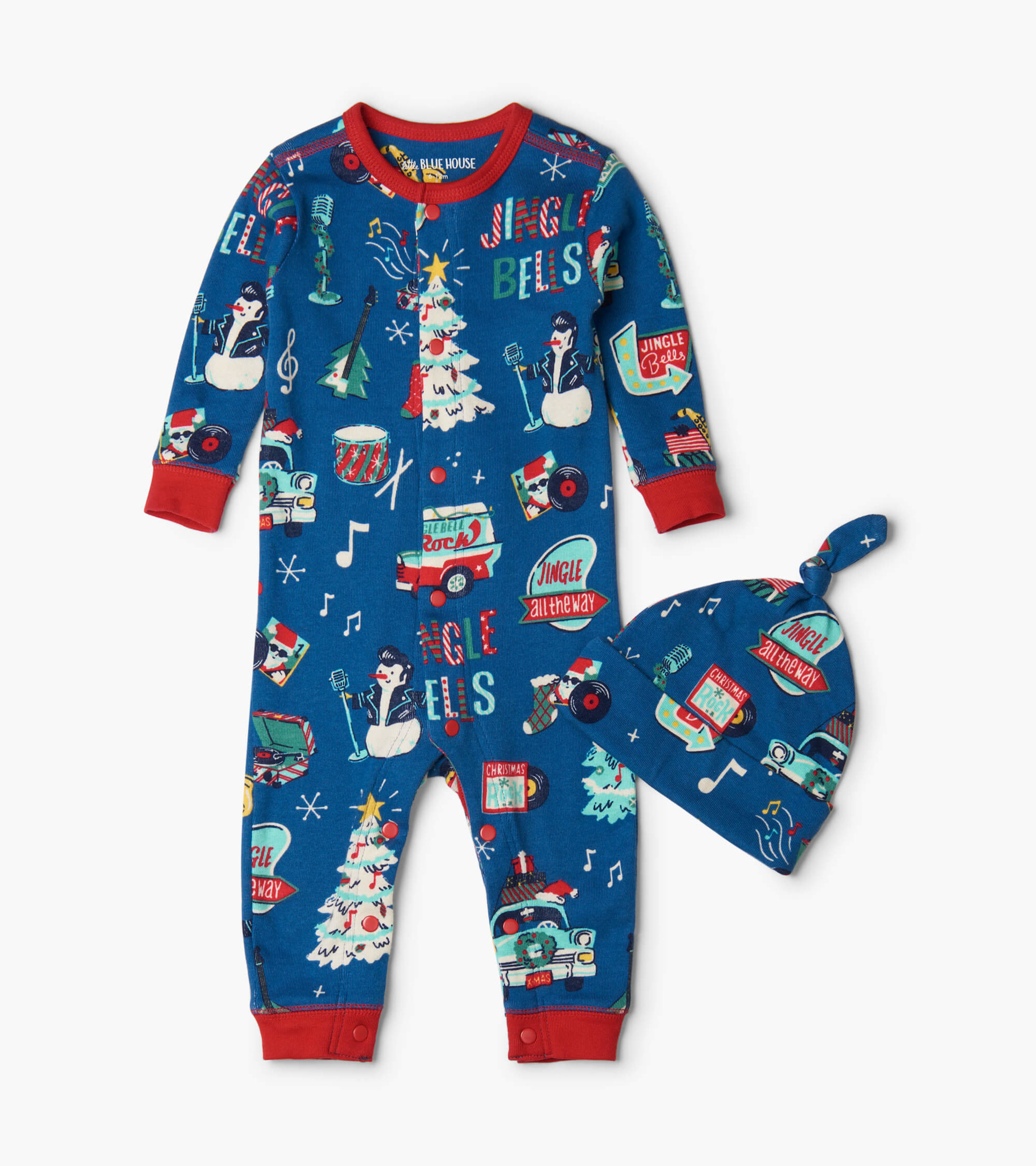 Rockin Holidays Baby Coverall & Hat - Little Blue House US