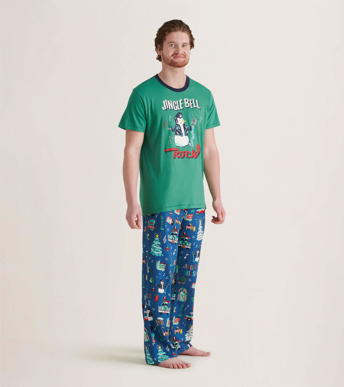 Agrandir l'image de Pantalon de pyjama en flanelle pour homme – Noël musical