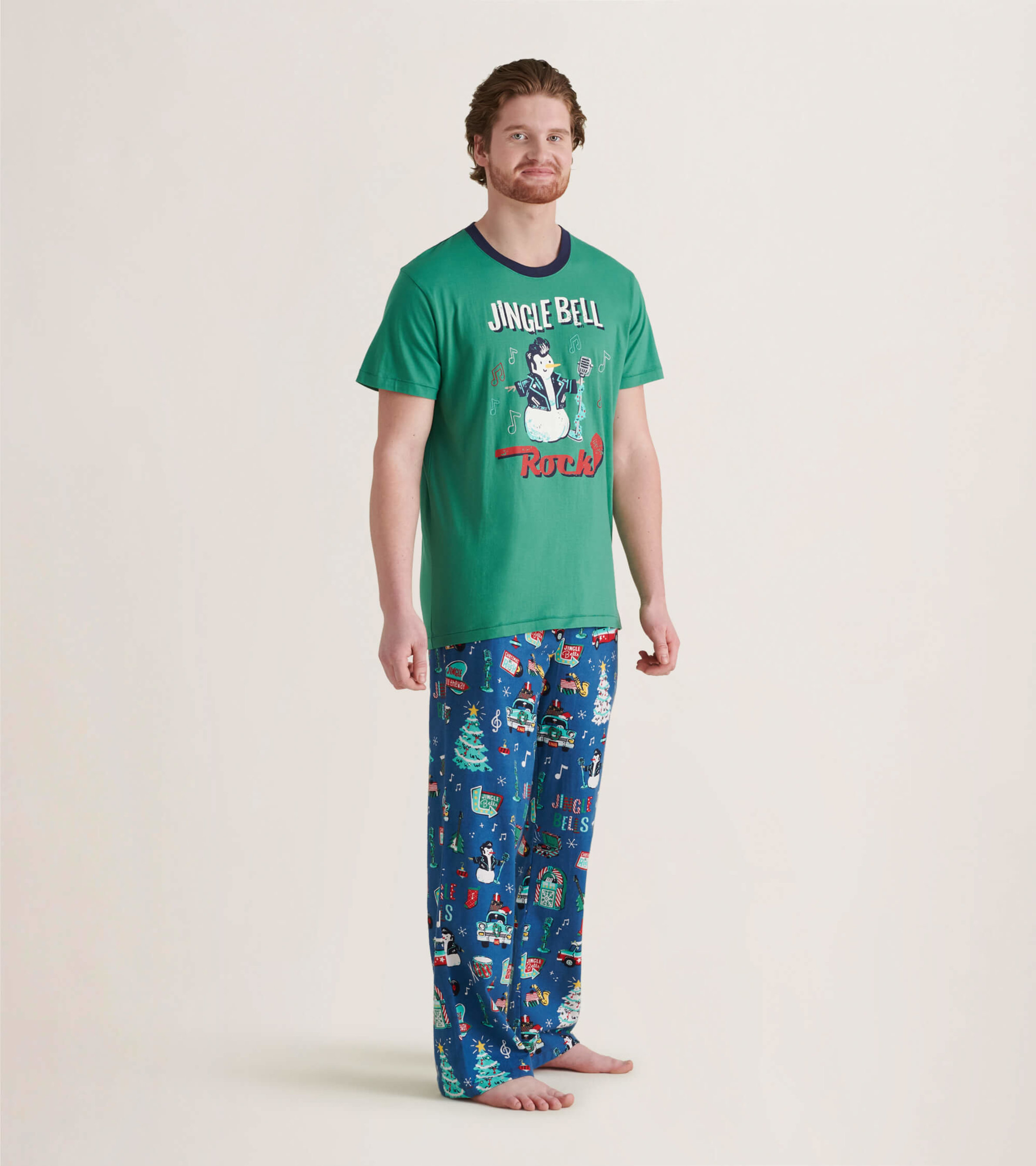 Rockin Holidays Men's Flannel Pajama Pants - Little Blue House CA