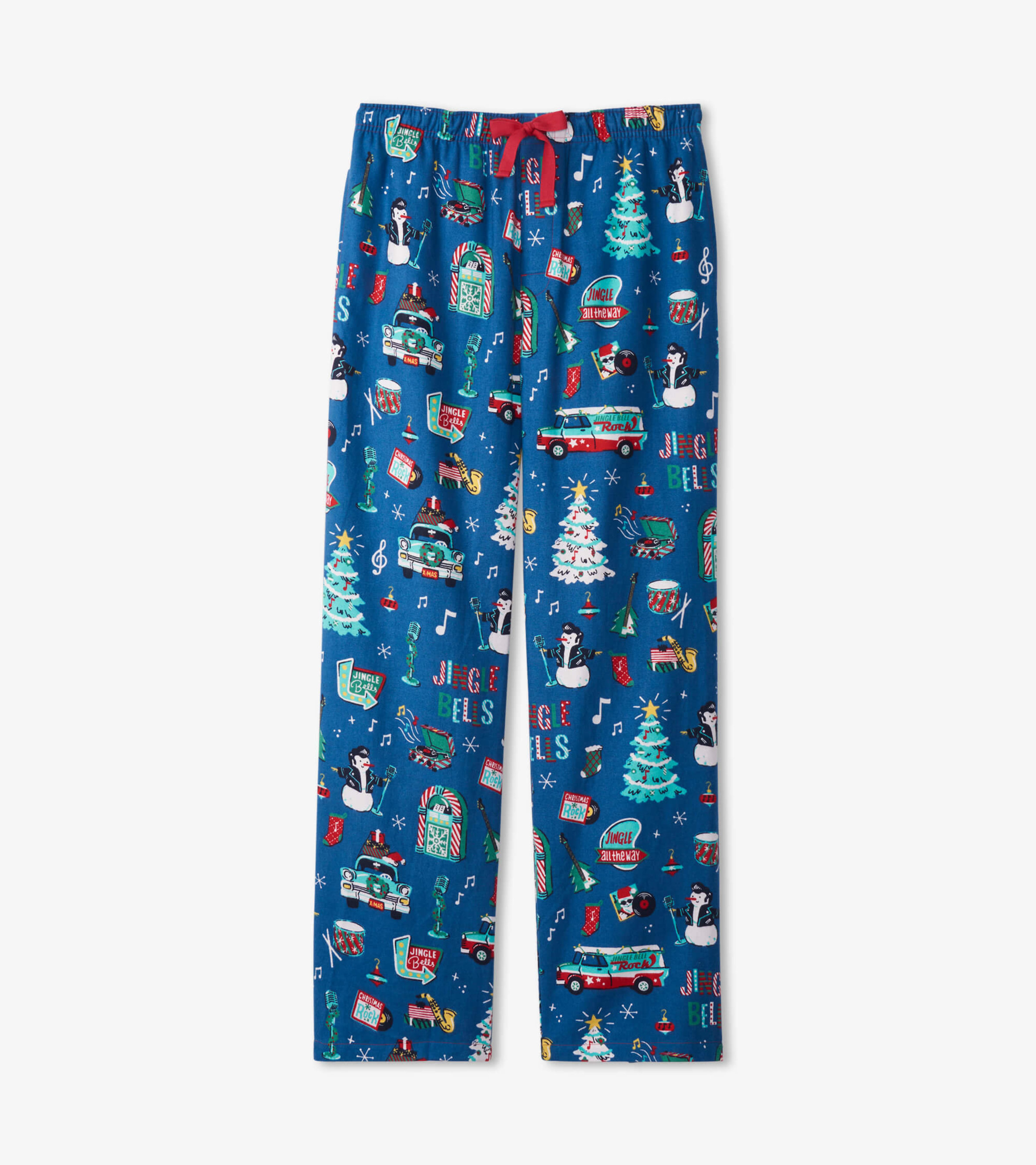 Holiday Moose on Plaid Women's Flannel Pajama Pants - Little Blue House US