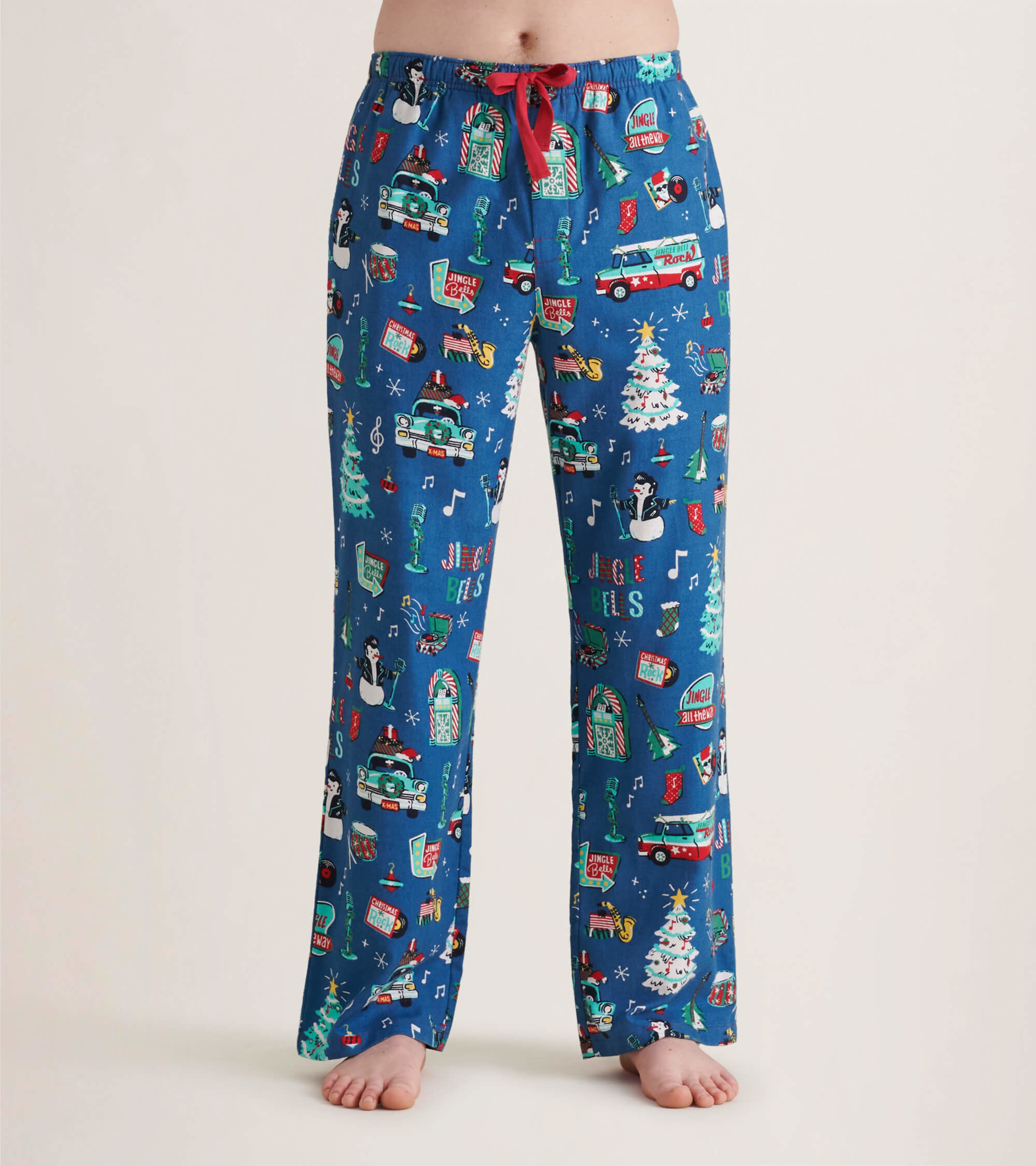 Rockin Holidays Men's Flannel Pajama Pants - Little Blue House US