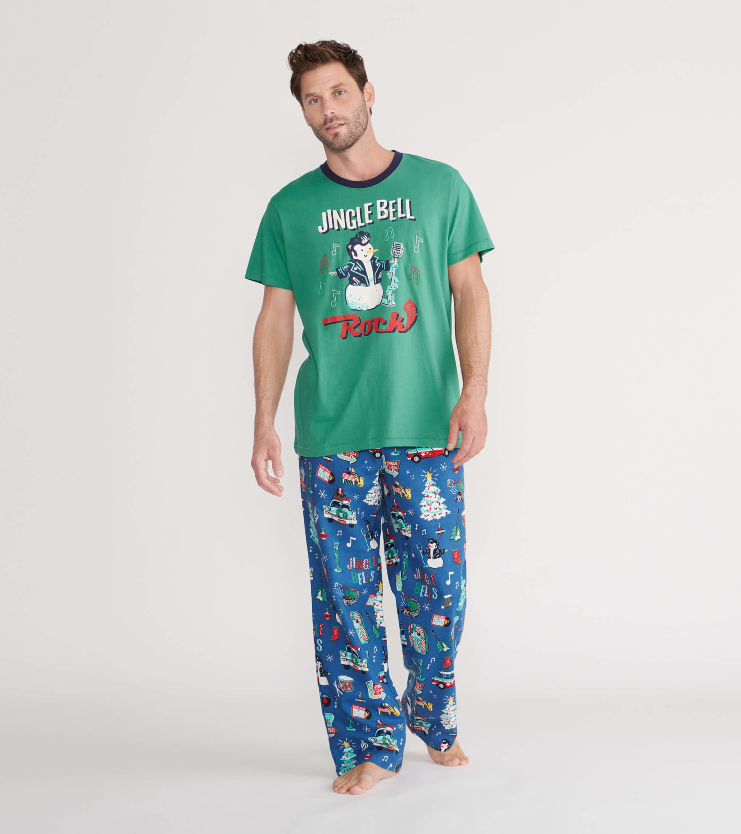 Rockin Holidays Men's Pajama Pants - Little Blue House CA