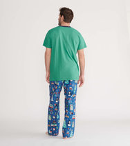 Little Blue House by Hatley Men's Rockin' Holiday Flannel Pajama