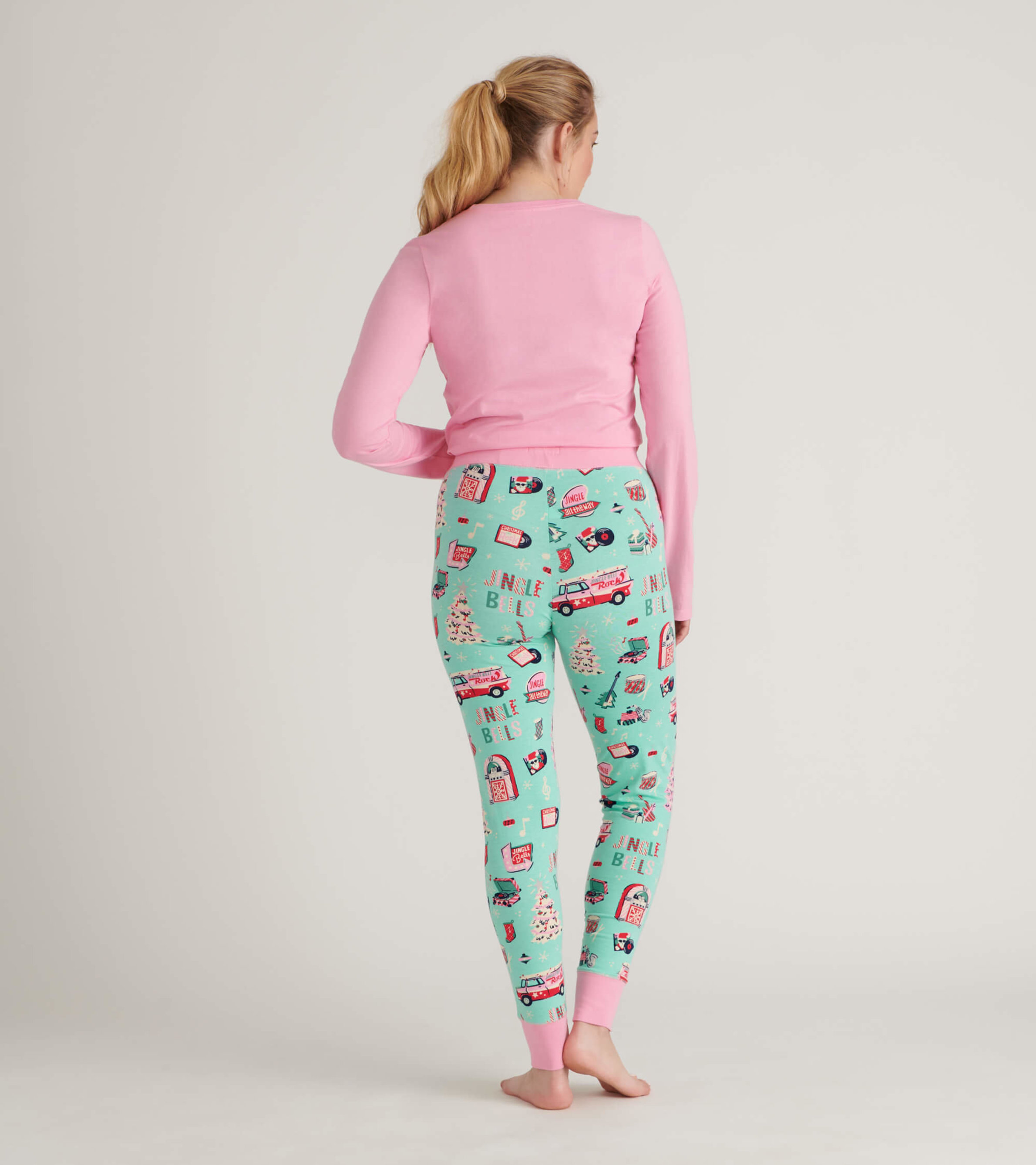 Rockin Holidays Women's Tee and Leggings Pajama Separates - Little