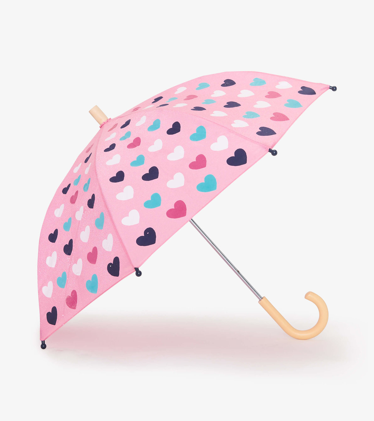 Agrandir l'image de Parapluie à couleur changeante pour enfant – Pluie de cœurs