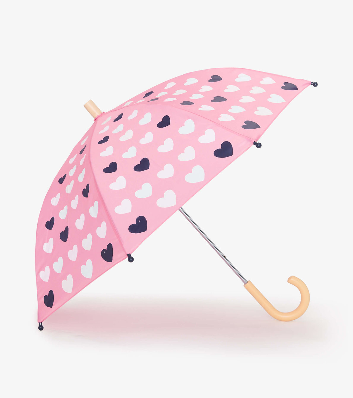 Agrandir l'image de Parapluie à couleur changeante pour enfant – Pluie de cœurs