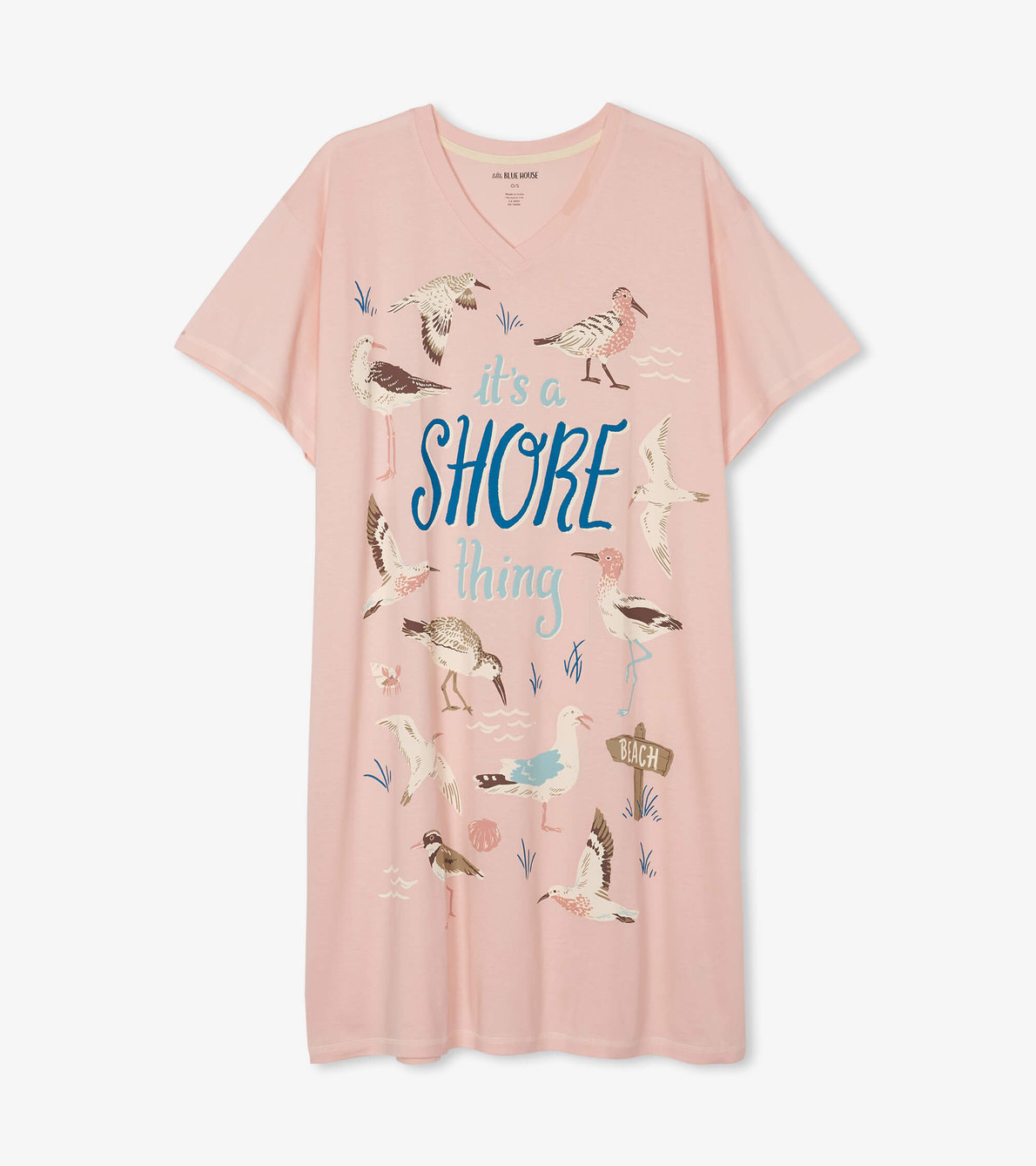 Agrandir l'image de Chemise de nuit pour femme – Oiseaux de rivage « Shore Thing »