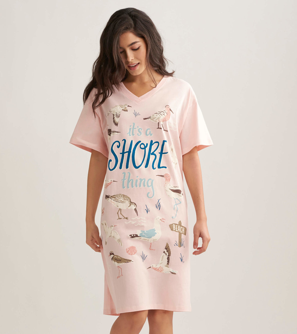 Agrandir l'image de Chemise de nuit pour femme – Oiseaux de rivage « Shore Thing »