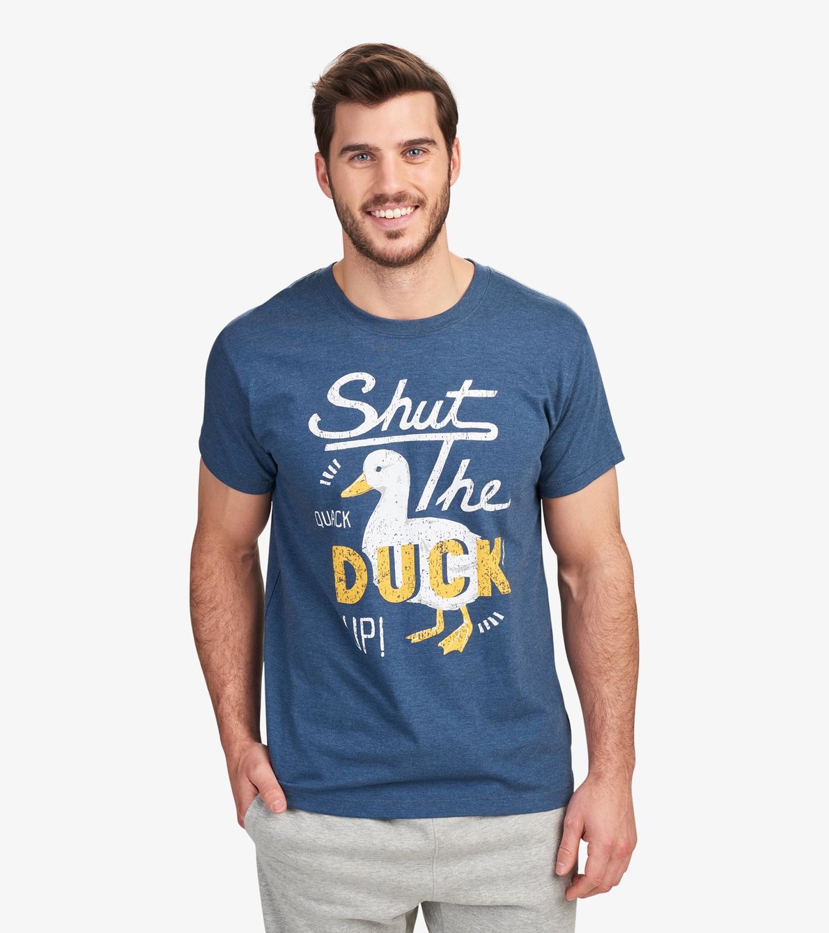 Agrandir l'image de T-shirt pour homme – Canard « Shut the Duck up! »