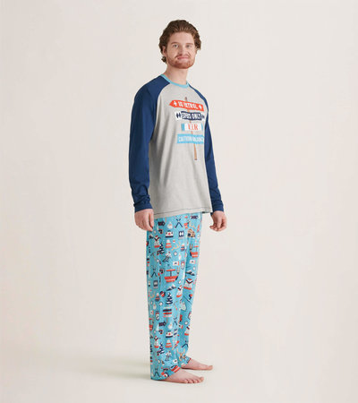 Ski Holiday Men's Jersey Pajama Pants - Little Blue House CA