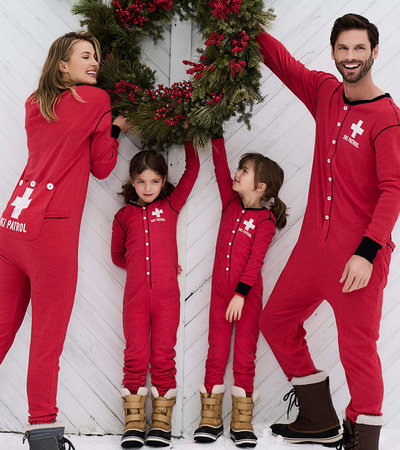Pyjamas une pièce pour la famille - Patrouille de ski