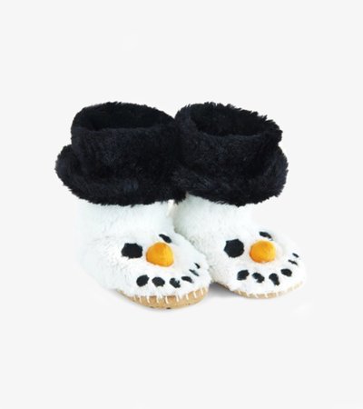 Pantoufles souples en peluche – Bonhomme de neige