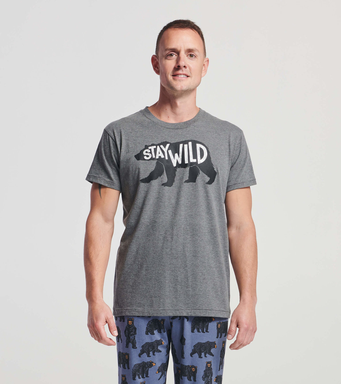 Agrandir l'image de T-shirt pour homme – Ours « Stay Wild »