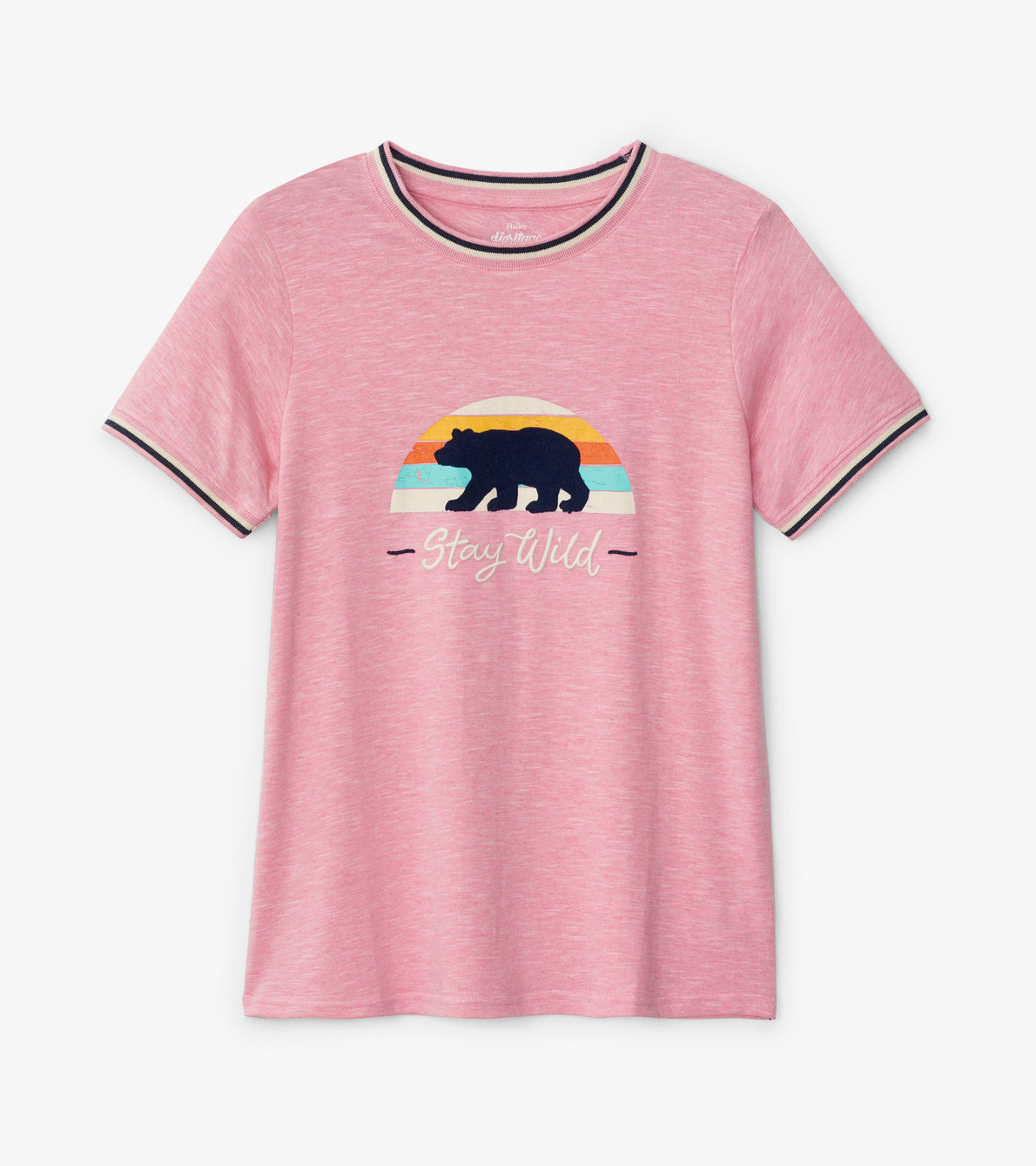 Agrandir l'image de T-shirt en jersey flammé pour femme collection Heritage – Ours « Stay Wild »