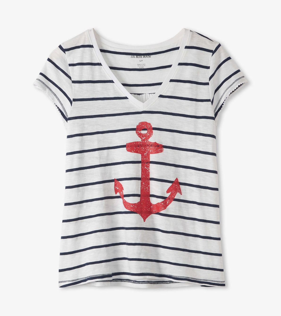 View larger image of Striped Anchor Women's V-Neck Tee
