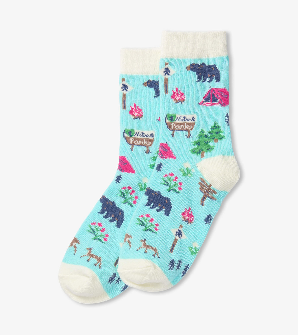 View larger image of Teal Hiking Trail Kids Crew Socks