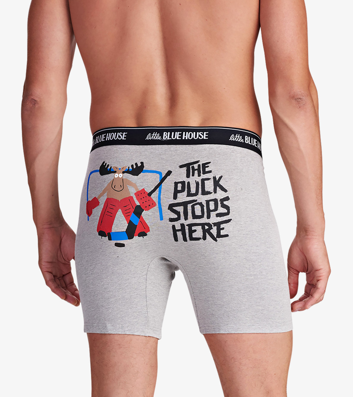 Agrandir l'image de Caleçon pour homme – Orignal hockeyeur « The Puck Stops Here »